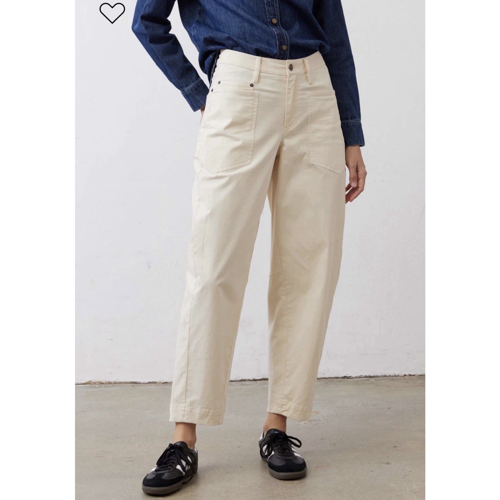 Nwt Ruti The Slouchy Soft Twill Pants 2 Barrel Trouser Pant Ecru Cream $259 — image 3 of 8